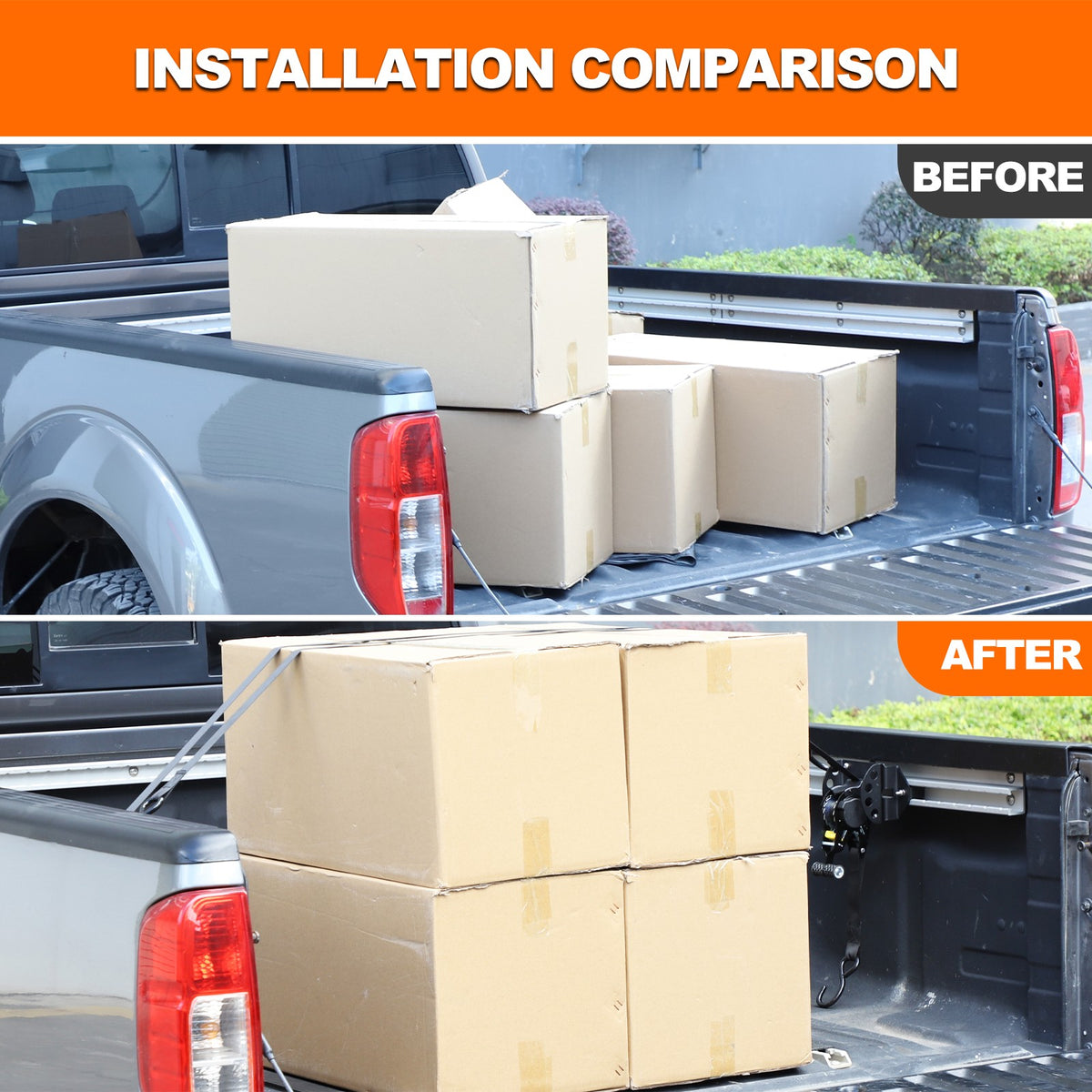 Carbon Steel Truck Bed Tie Down Ratchet Strap For Nissan Frontier 2009-2017 20
