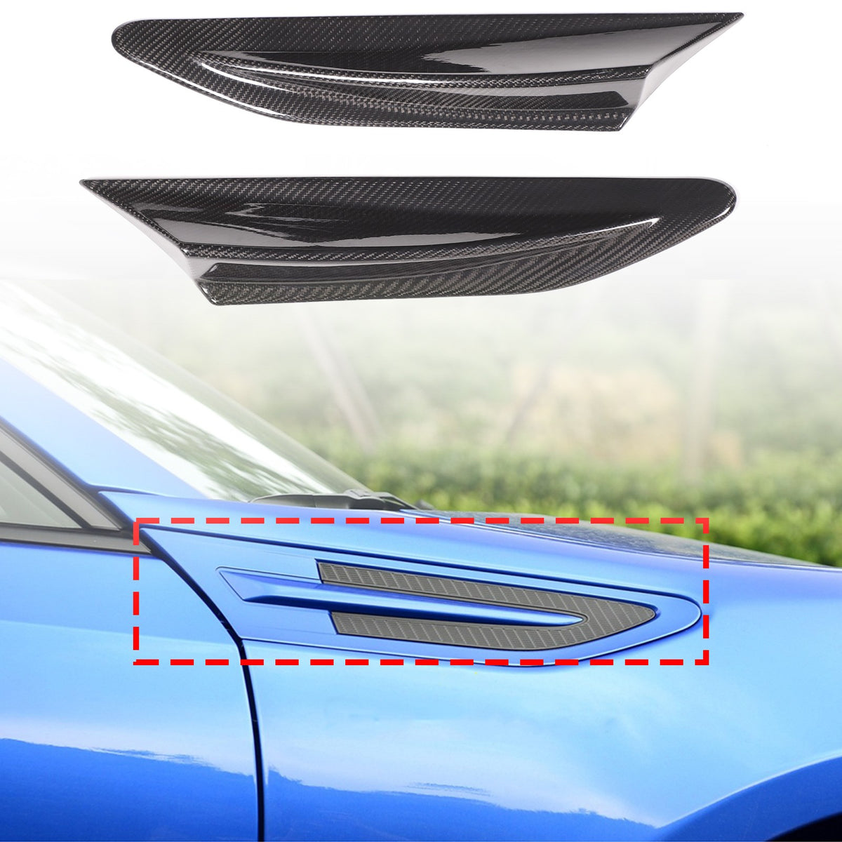Real Carbon Fiber Side Fender Airvent Trim For Toyota 86 16-20/Subaru BRZ 12-20 1
