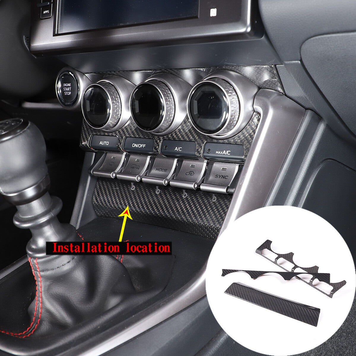 Carbon Fiber Console Air condition Panel Trim For Toyota86 Subaru BRZ 2022 US 9
