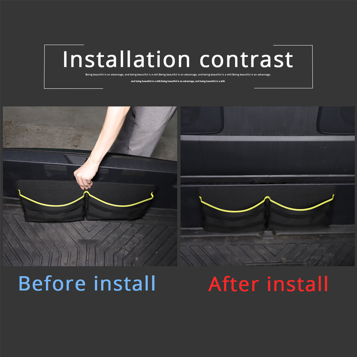 Black Trunk Rear Wall Storage Bag Trim For Toyot-a Sienna 2021-2023 4
