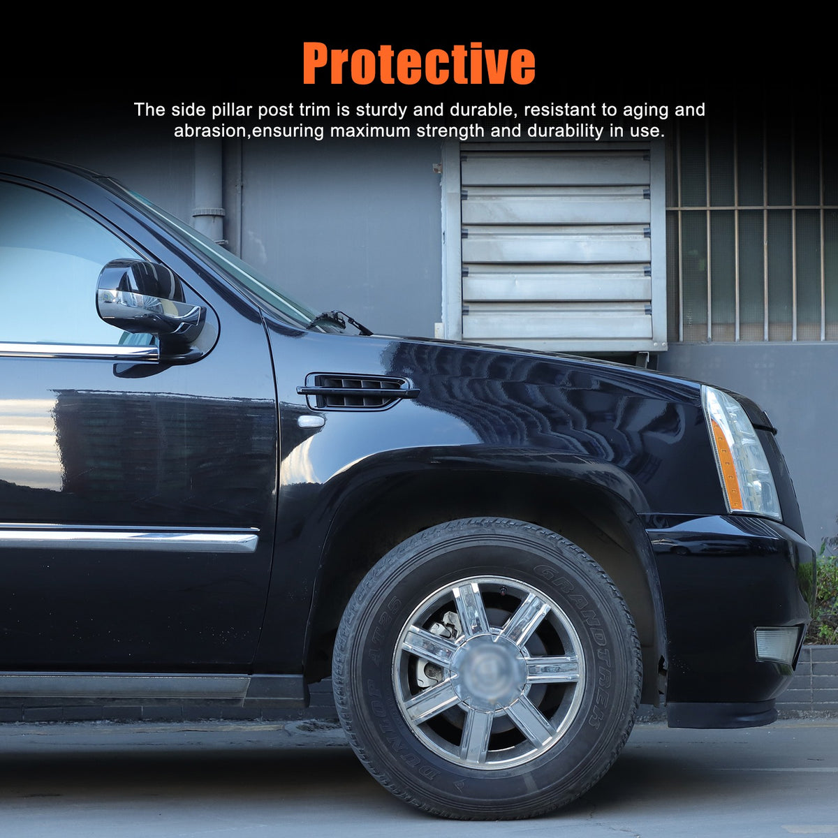Glossy Piano Black Side Air Fender Vent Trim For Cadillac Escalade 2007-2014 18