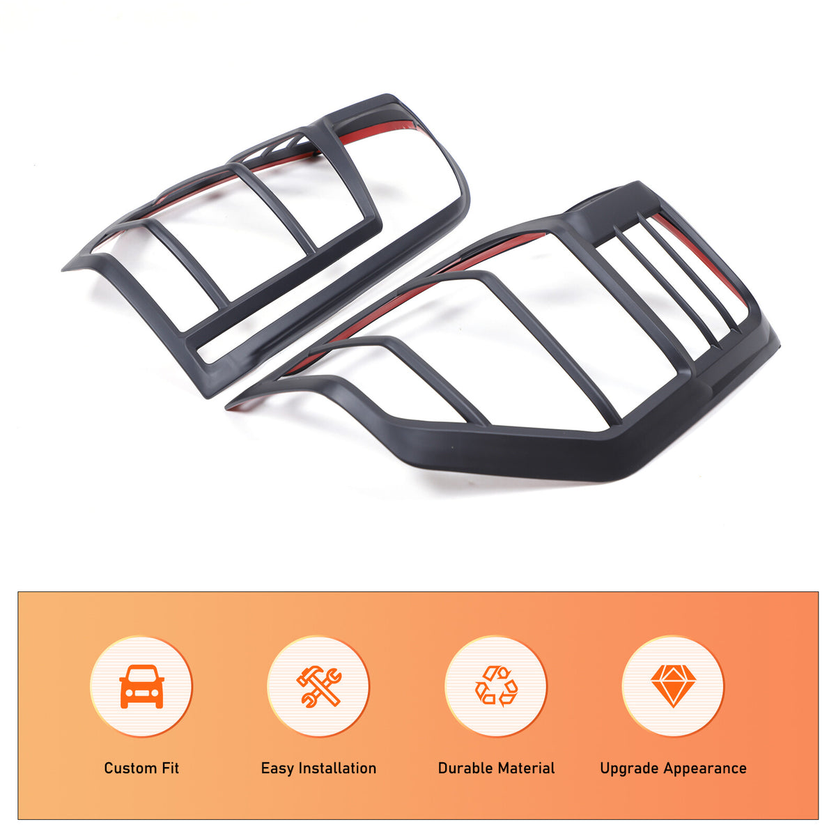 Matte Black Tail Lamp Lights Cover For Mitsubishi L200 Triton MR 2019-23 15