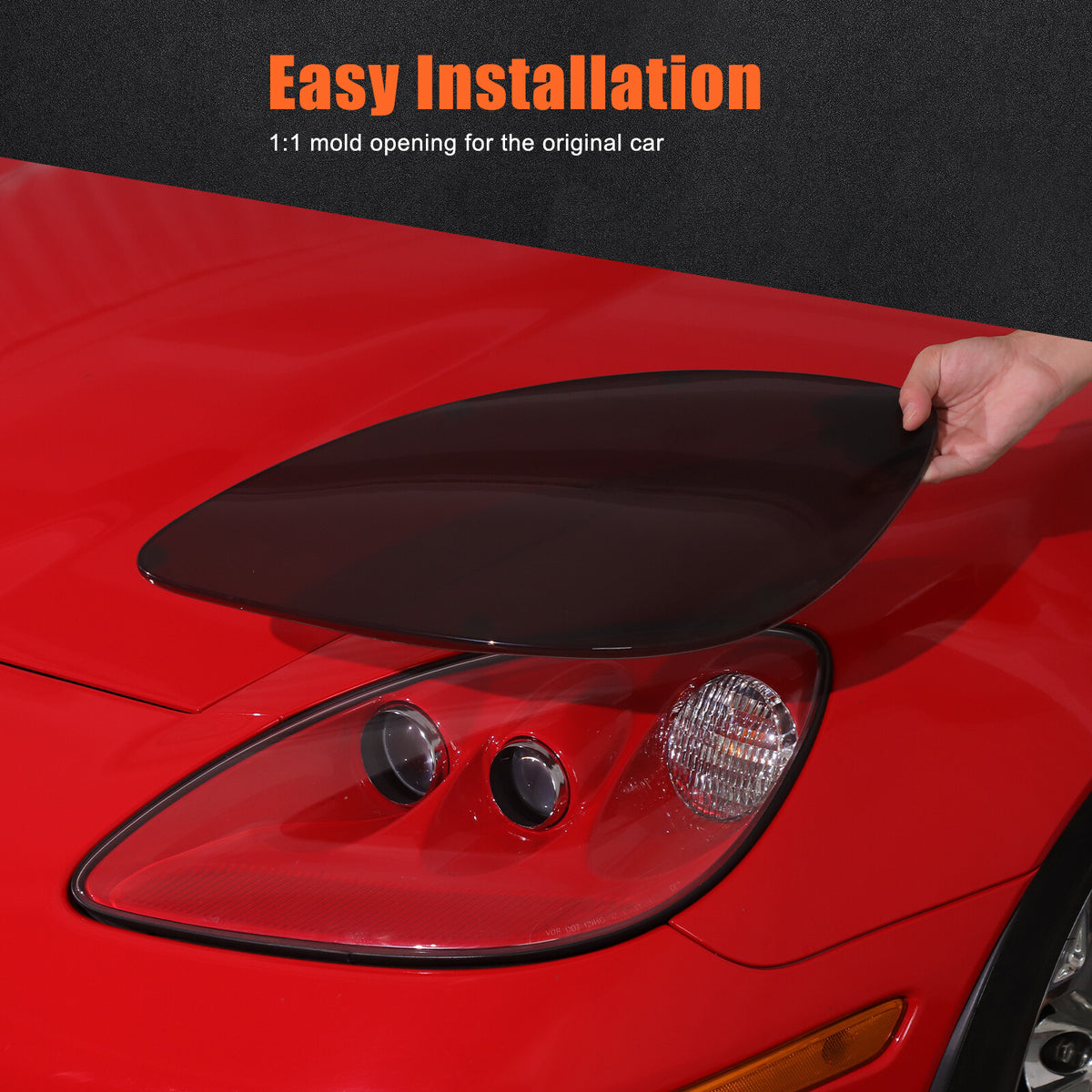 Smoked Blackout Headlight Lamp Cover Bezel Overlay Trim For Corvette C6 2005-13 24