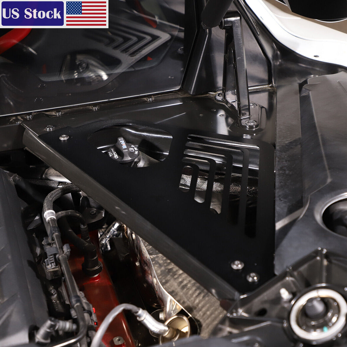Aluminum Alloy Exterior Hood Engine License Plate Trim For Corvette C8 2020+ US - Variants 16-20 84