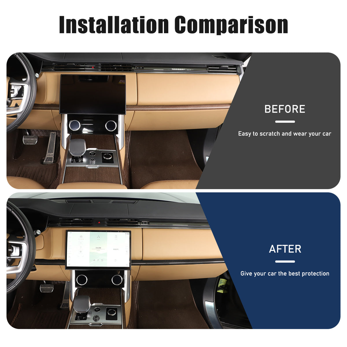 Real Carbon Fiber Dashboard Panel Cover Trim For LR Range Rover Vogue 2023-2024 22