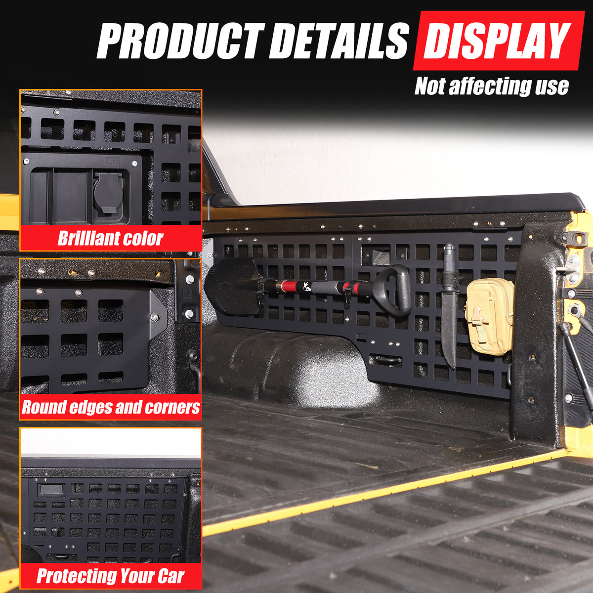 Tailgate Body Armor Side Bed Molle Panel Storage Rack for Ford Ranger 2024-2025 21