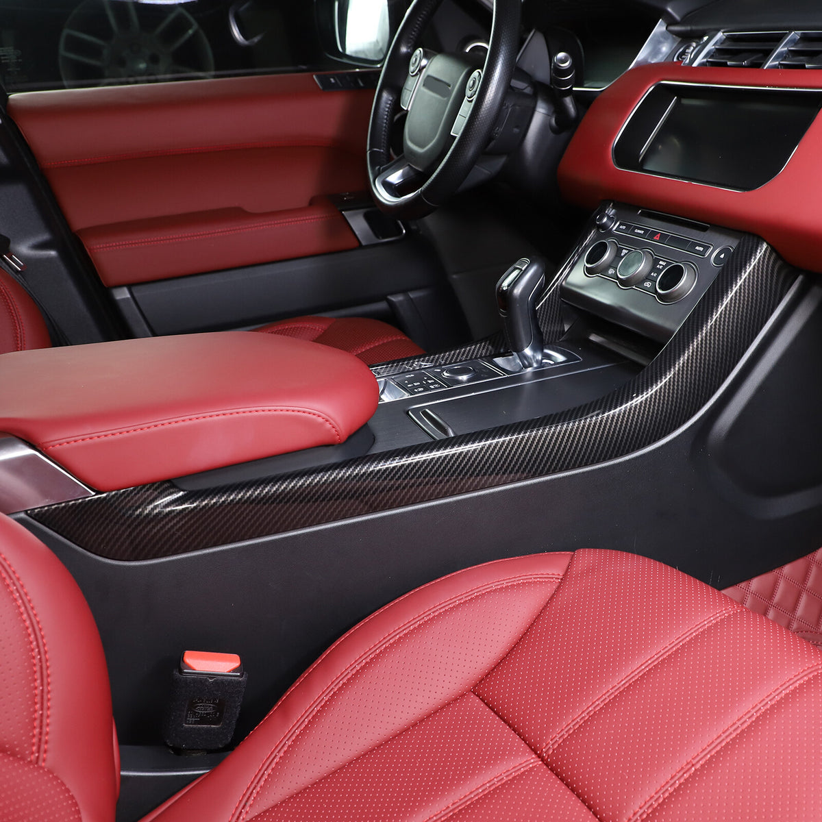 Carbon Fiber ABS Console Side Trim Strip Cover For Range Rover Sport 2014-2017 10