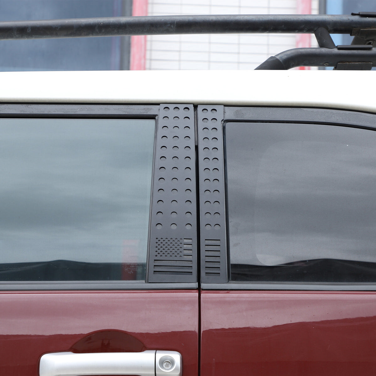 US Flag Alloy Window Center Pillar Trim Panel For Toyota FJ Cruiser 2007-21 22