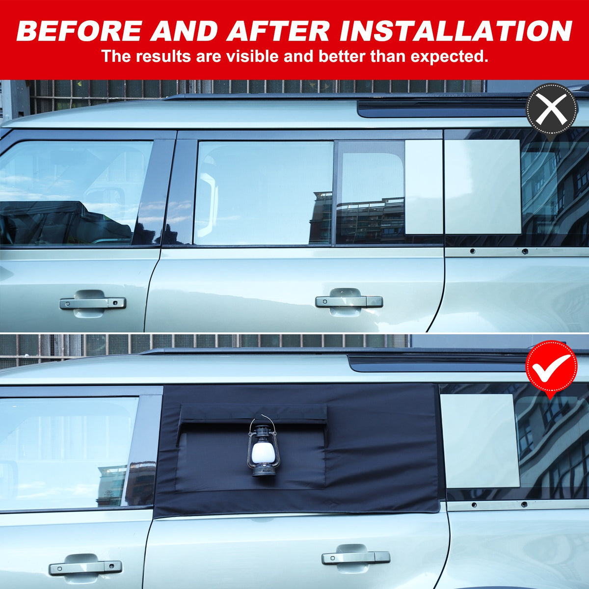 Rear Door Window Sun Shade Cover For Land Rover Defender L663 2020+ 21