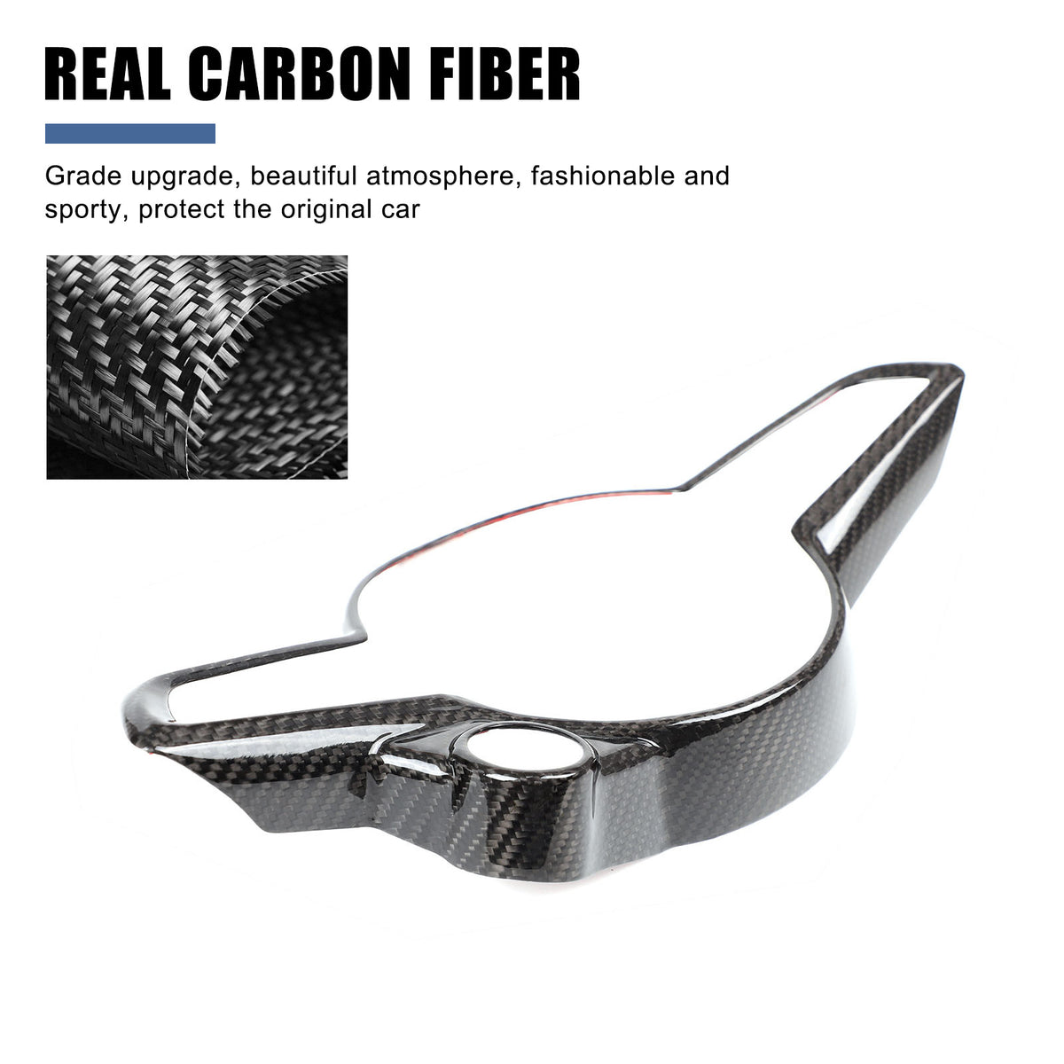 Real Carbon Fiber Steering Wheel Trim Base Kit for Alfa Romeo Tonale 2023-24 US 13