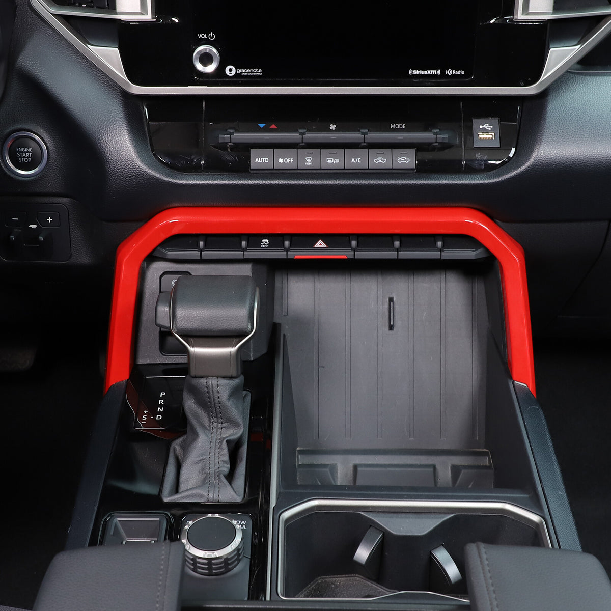 Sport Red ABS Center Console Gear Shift Outer Trim For Toyota Tundra/Sequoia 22+ 17
