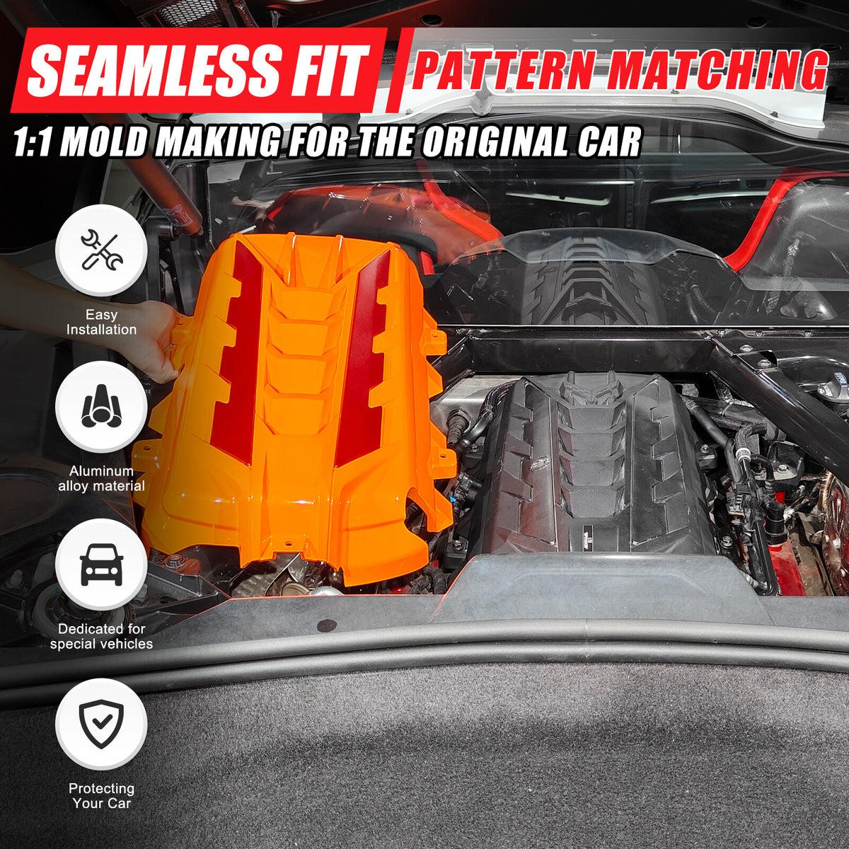 Replace Engine Hood Panel Trim Cover Cap For Corvette C8 Coupe 2020-26 - Variants 16-20 13