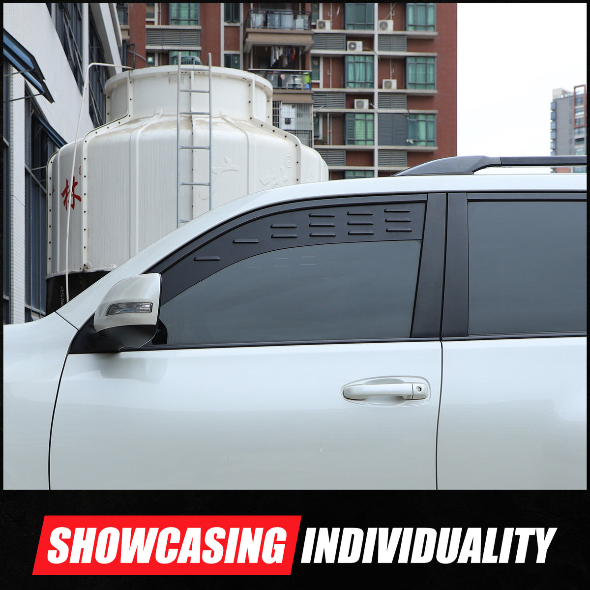 Rear Door Window Louver Air Vent Screen Panel Trim For Toyota Land Cruiser Prado 7