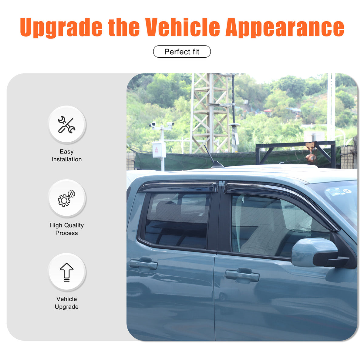 Window Rain Guards Visor Rain Guard Wind Deflectors For Ford Maverick 2022-2024 20