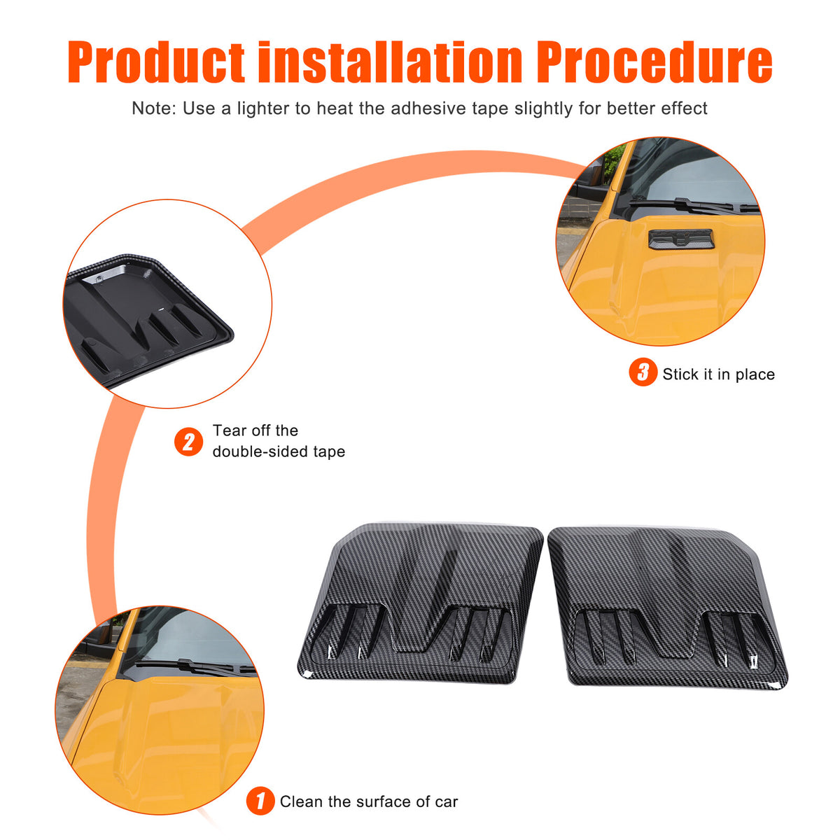 ABS Carbon Fiber Hood Engine Air Vent Cover Trim For Ford Ranger T9 2023-2024 20