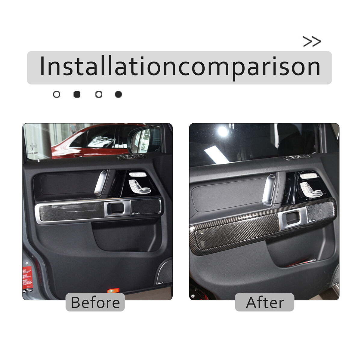 For 19-2021 Mercedes Benz G Class ABS Carbon Fiber Door Handle Frame Trim Cover 14