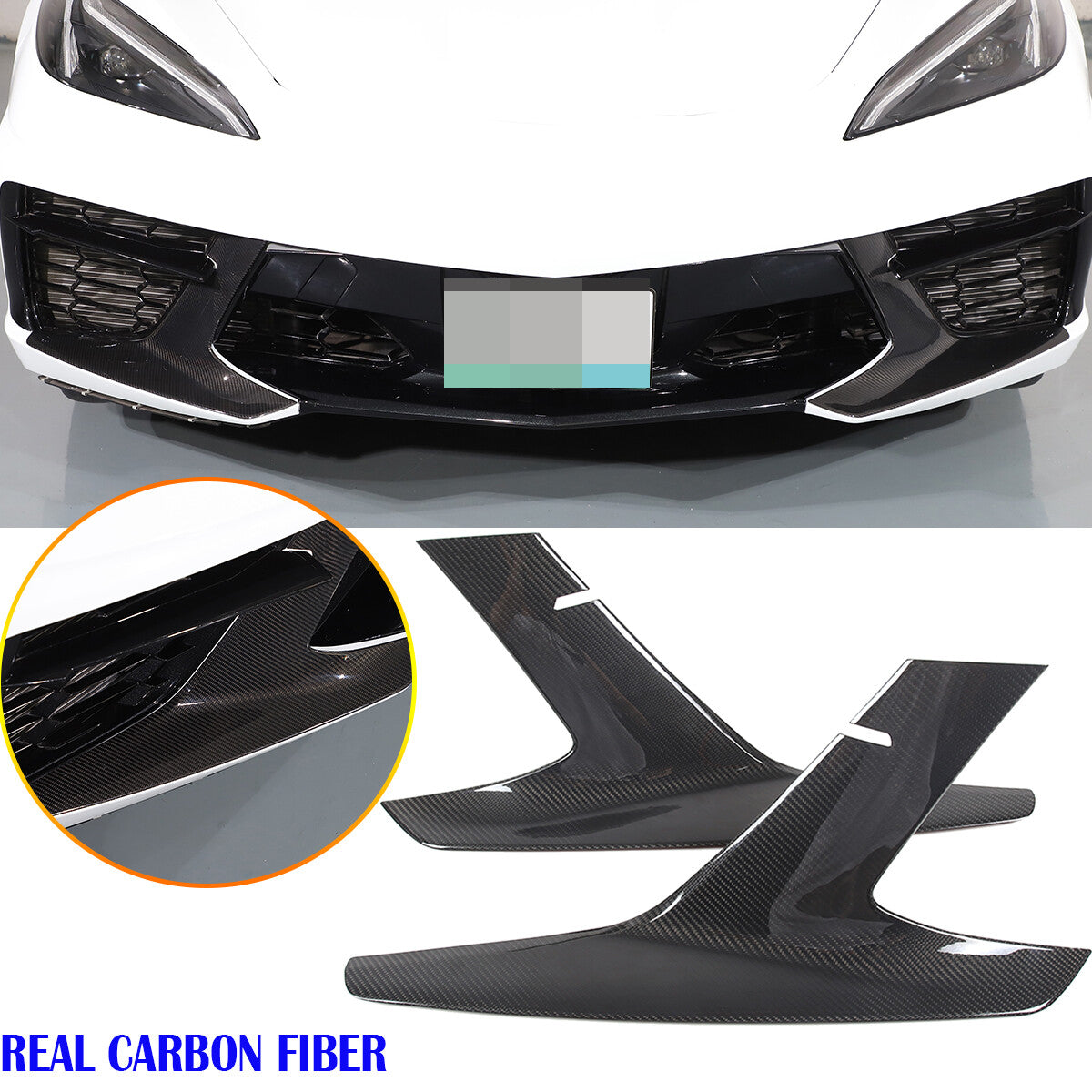 Real Carbon Fiber Full Exterior Set Decor Cover Trim Kit For Corvette C8 2020-26 143