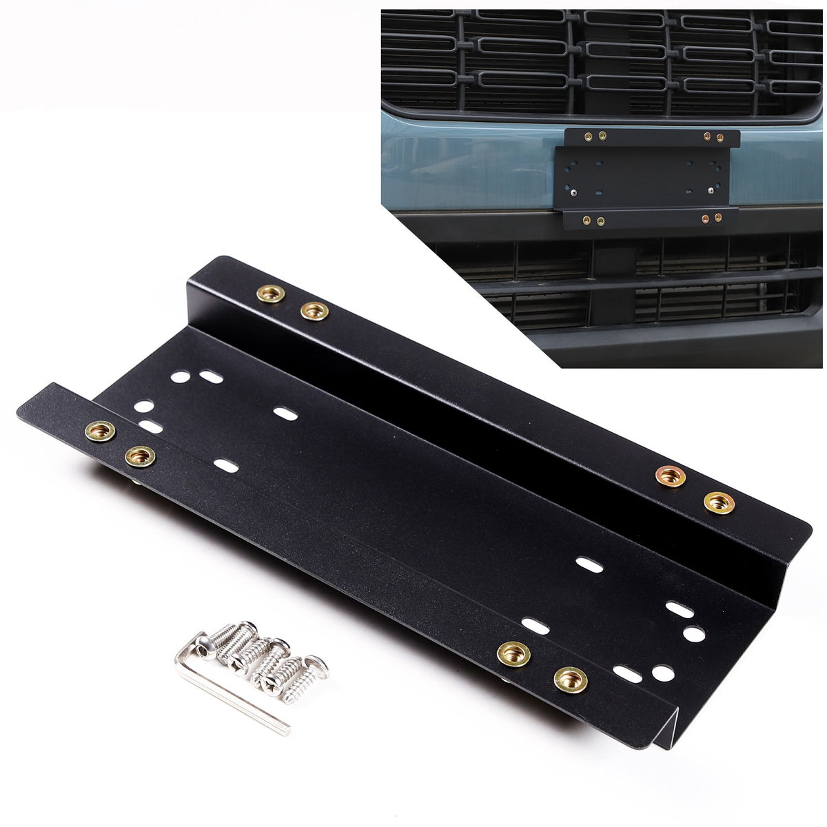 Carbon Steel License Plate Frame Trim For Ford Maverick 2022+ (US Version) 17