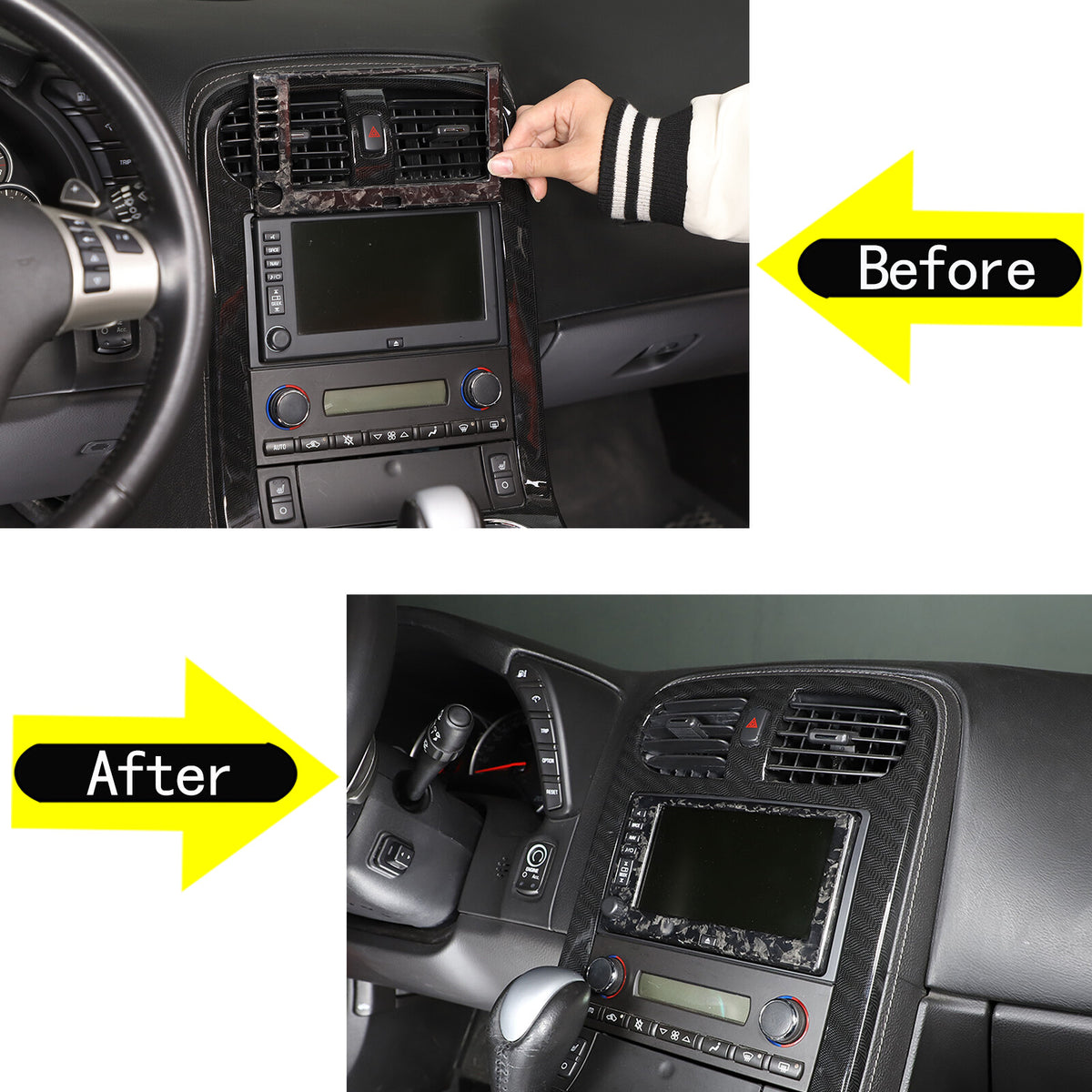 Forged Real Carbon Fiber Full Interior Set Decor Cover Trim Kit for Corvette C6 121