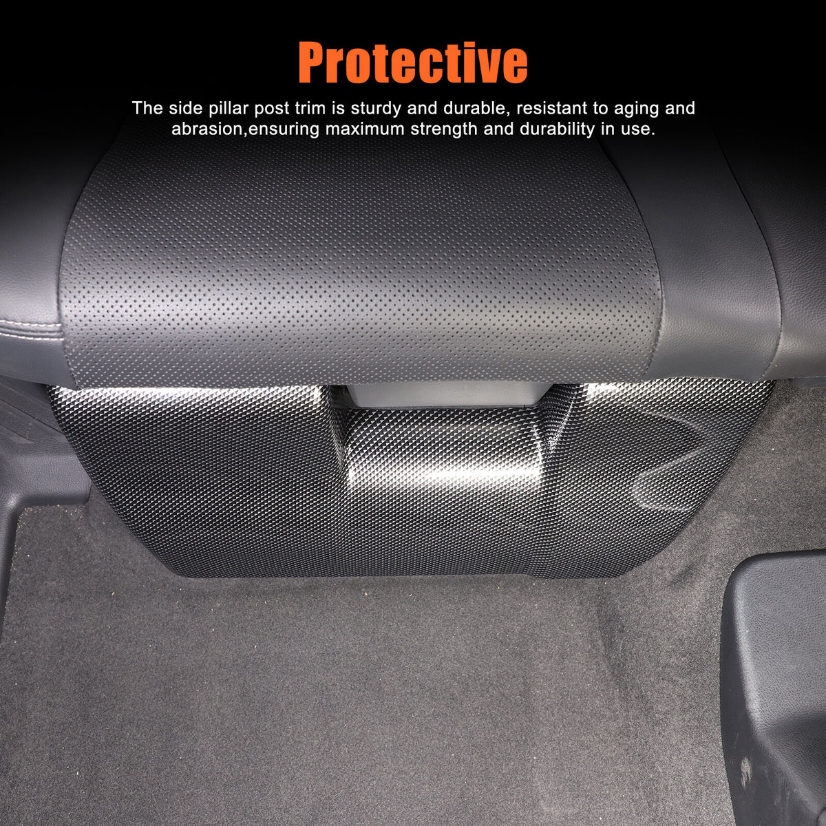 ABS Carbon Rear Seat Anti-kick Panel Trim For Toyota Land Cruiser LC250 24+ 15