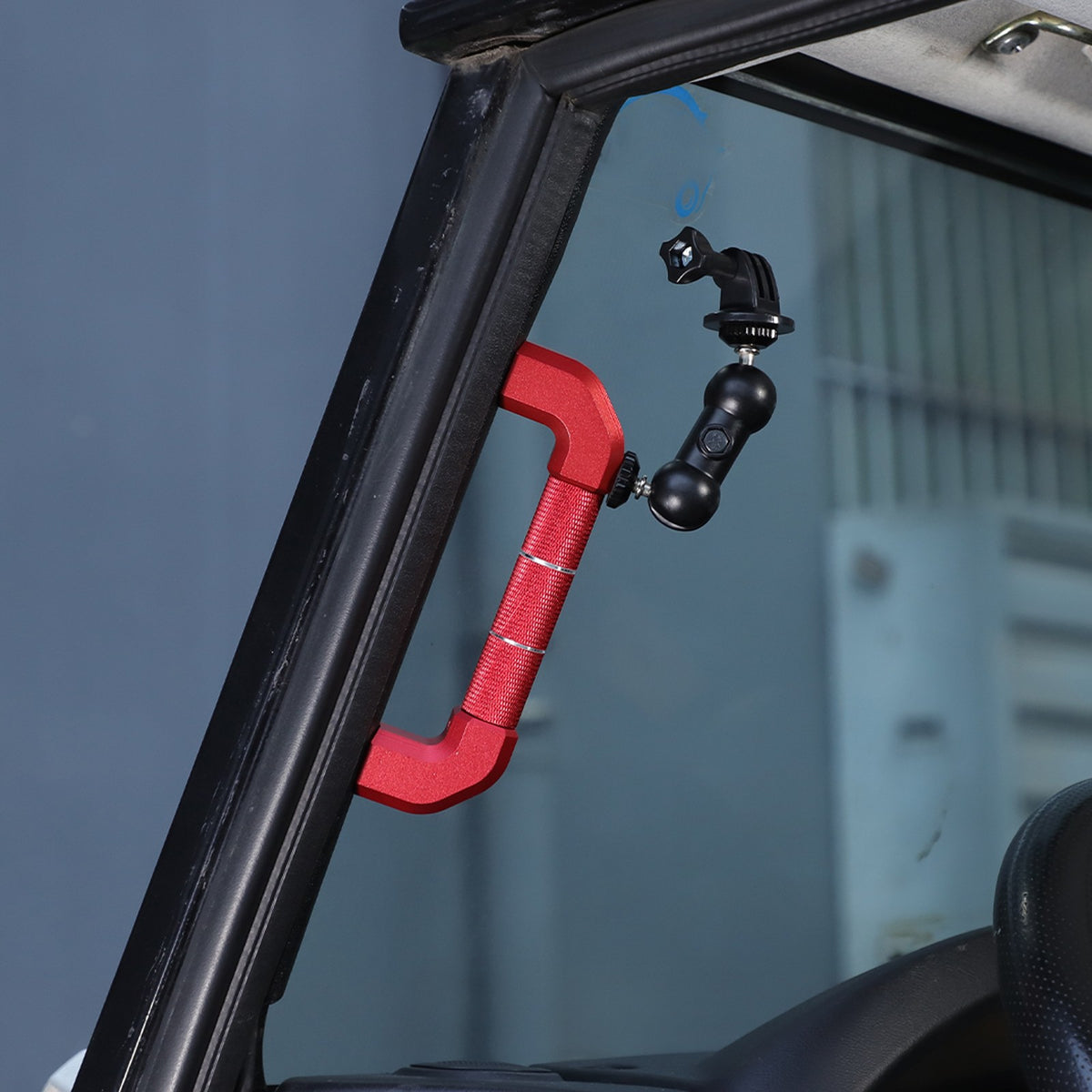 Red Aluminum A-Pillar Handle Cam Mount For Land Rover Defender L316 2004-2018 13