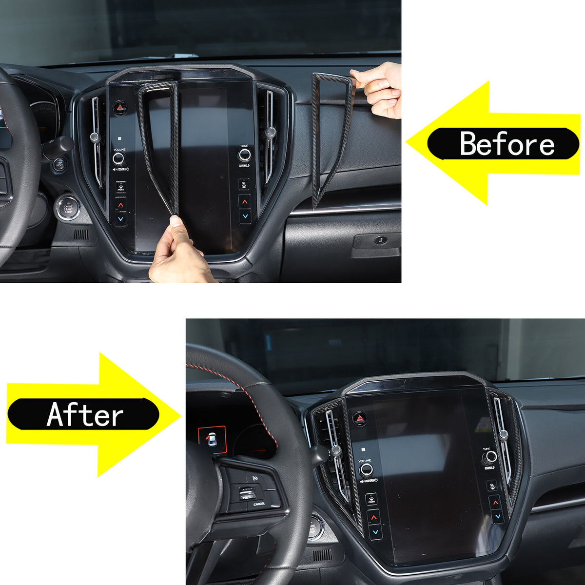 Real Carbon Fiber Interior Center Air Vent Cover Trim For Subaru WRX VB 22-24 5