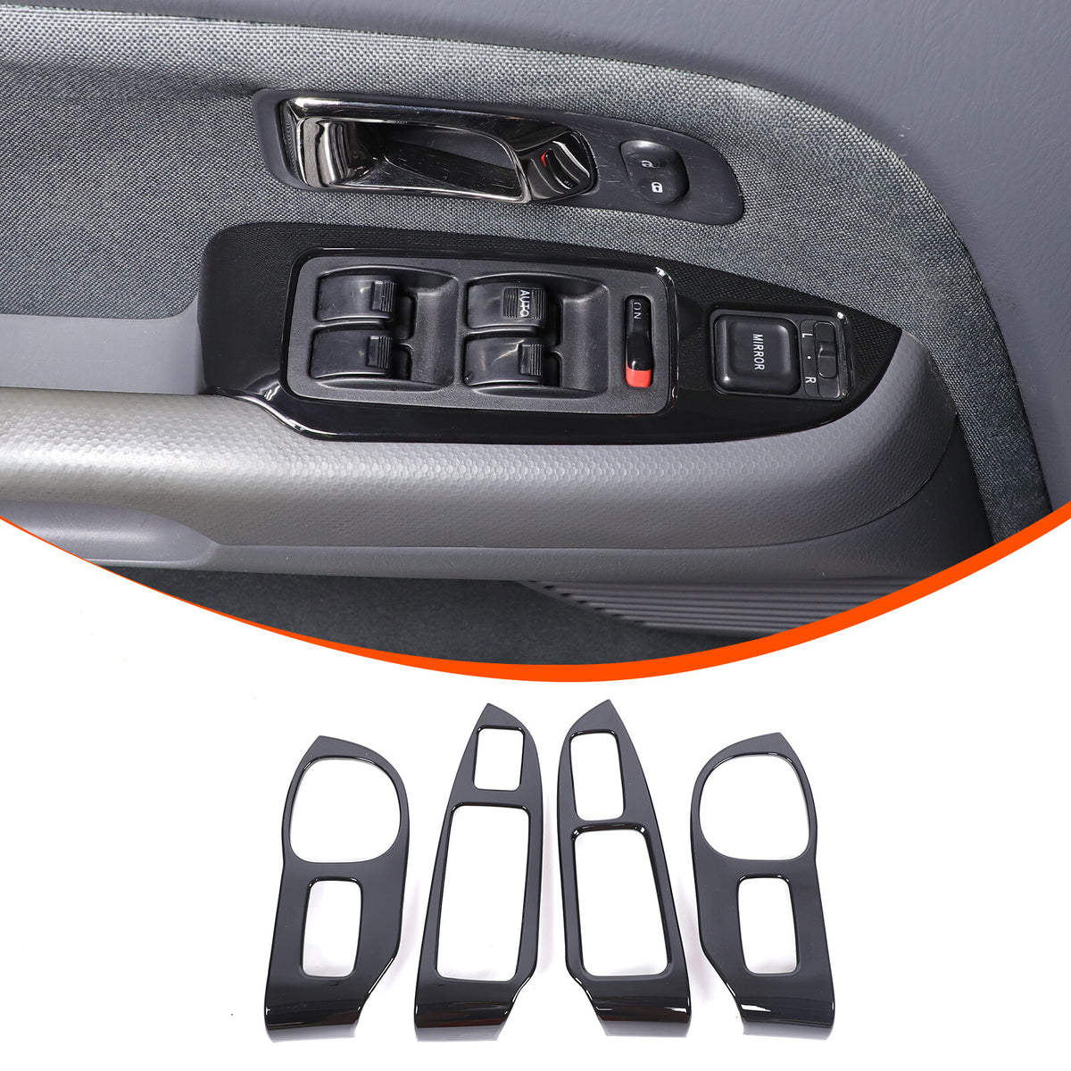 Glossy Black Window Lift Switch Button Trim Frame For Honda Pilot 2003-2008 9