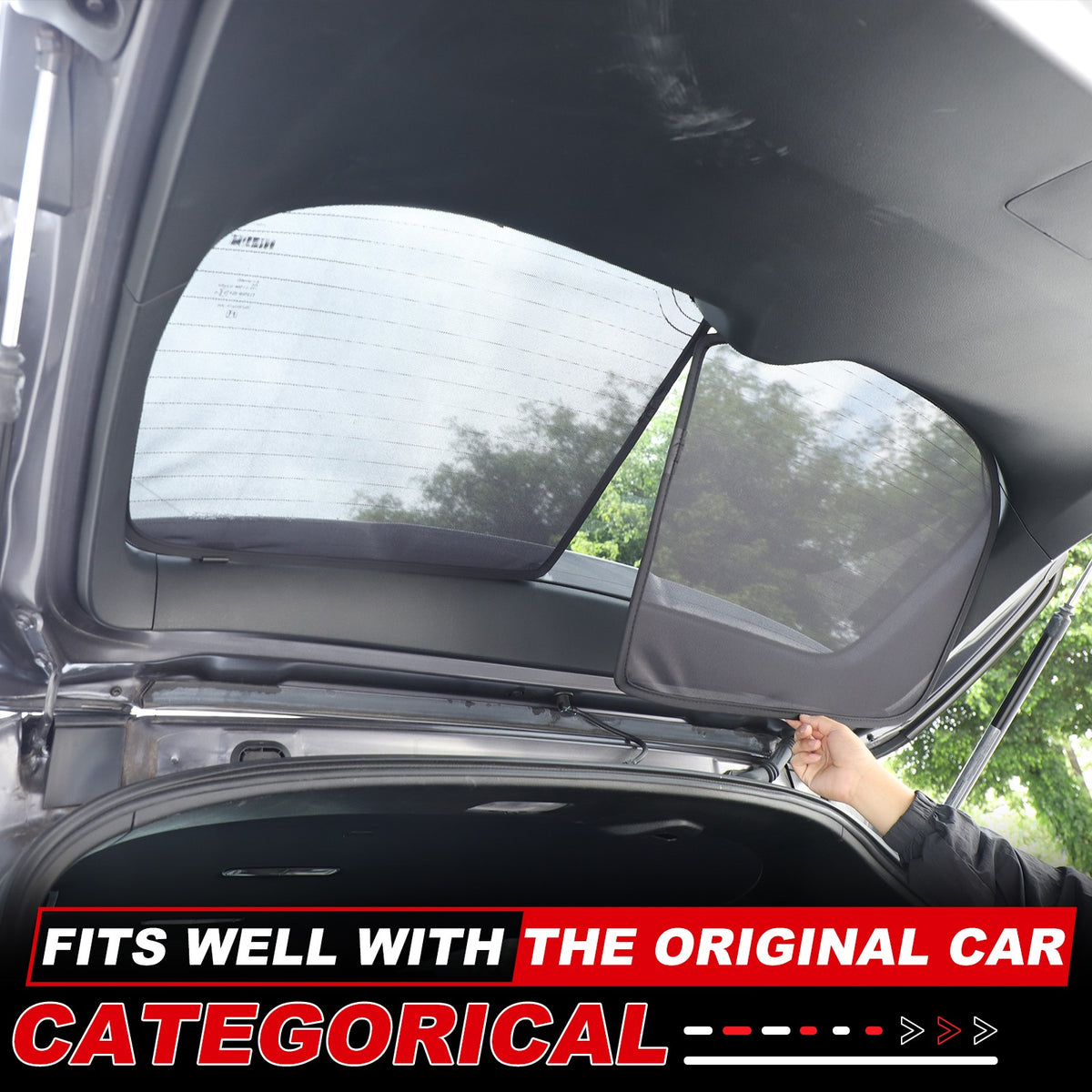 Rear Tailgate Window Mesh Screen Sunshade Sun Cover For Honda Pilot 2016-2022 3