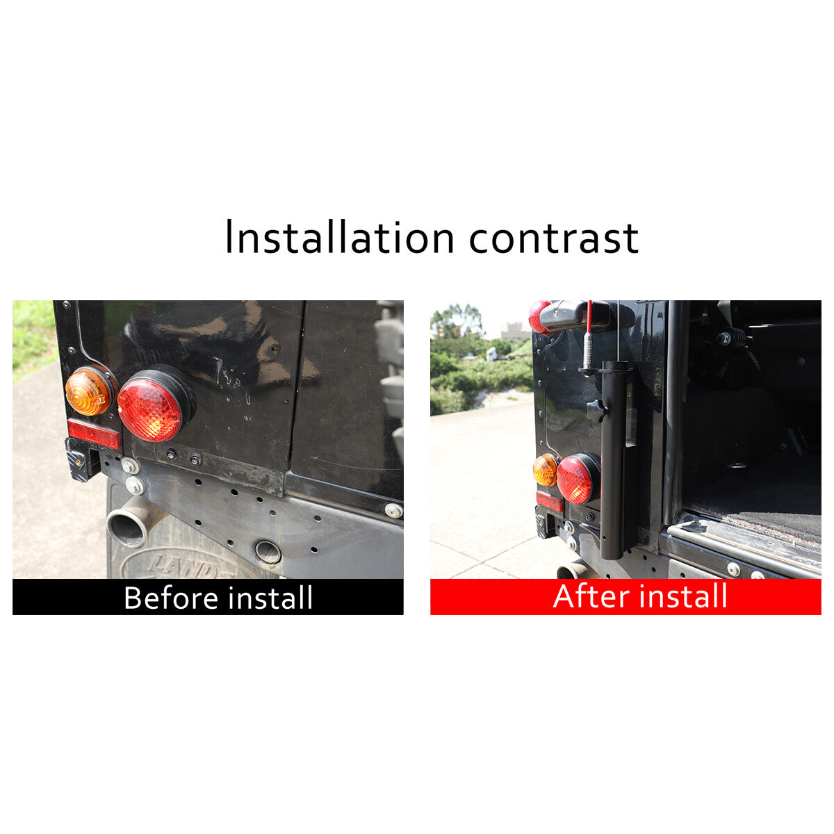 Alloy Right Tailgate Flag Pole & Antenna Bracket For Land Rover Defender 04-19 8