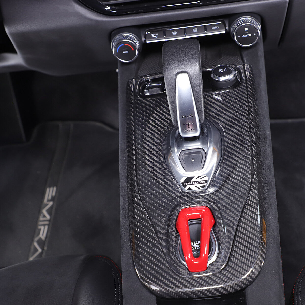 Real Carbon Fiber Center Gear Panel Trim Cover Kit For Lotus EMIRA AT 2021-25 2