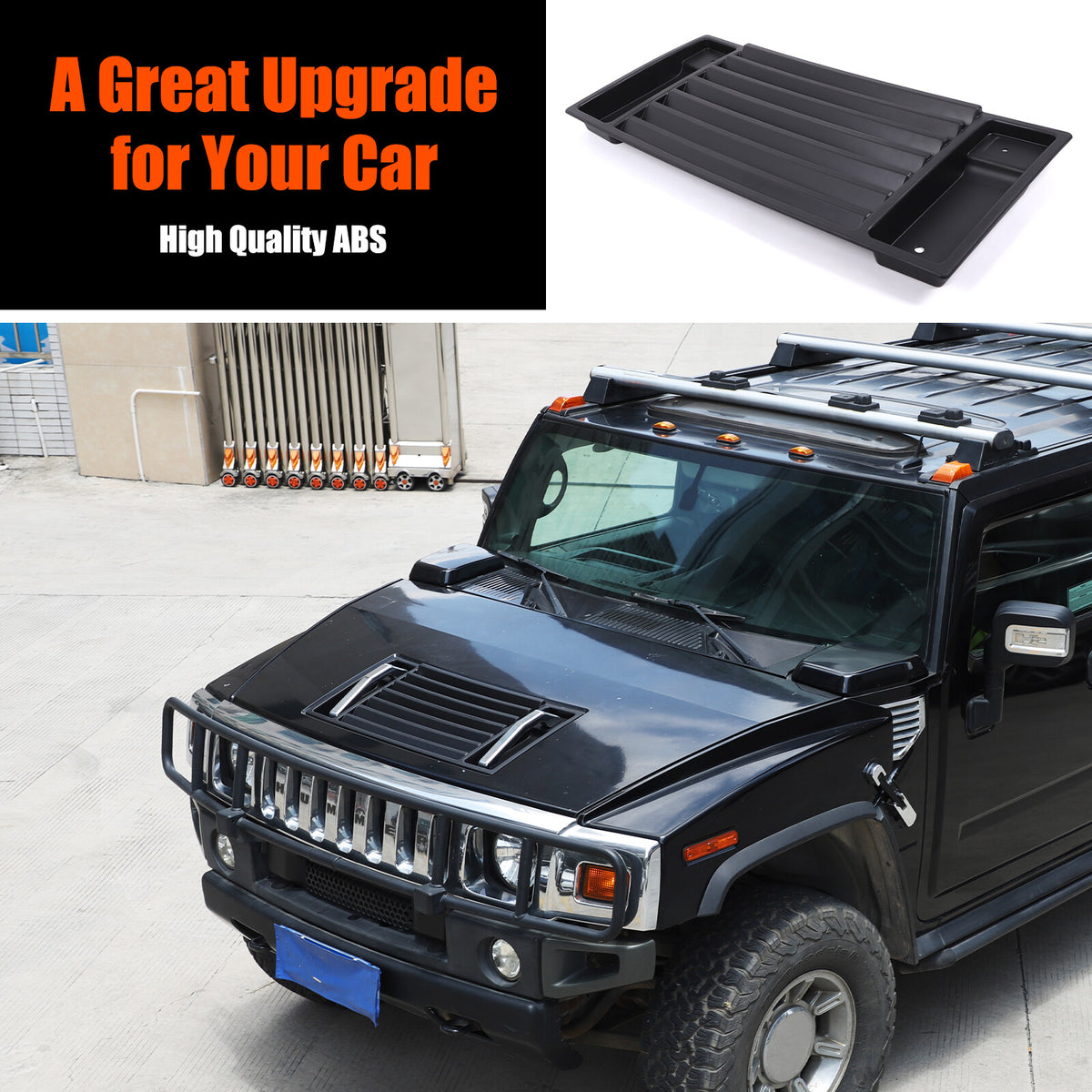 ABS Matte Black Front Hood Grille Engine Cover Trim for Hummer H2 2003-2009 US 3