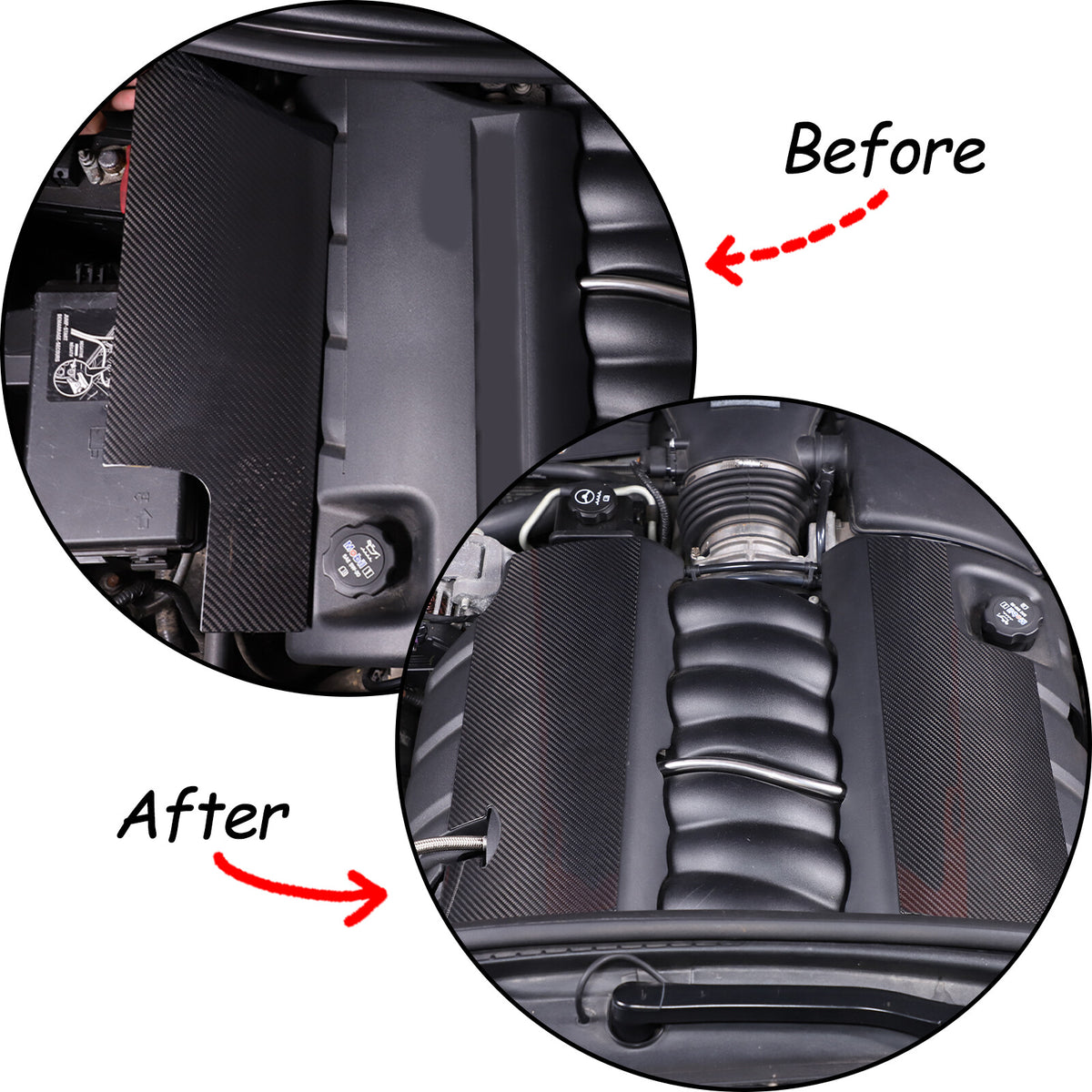 Real Carbon Fiber Engine hood Protection Cover Trim for corvette C6 05-13 6