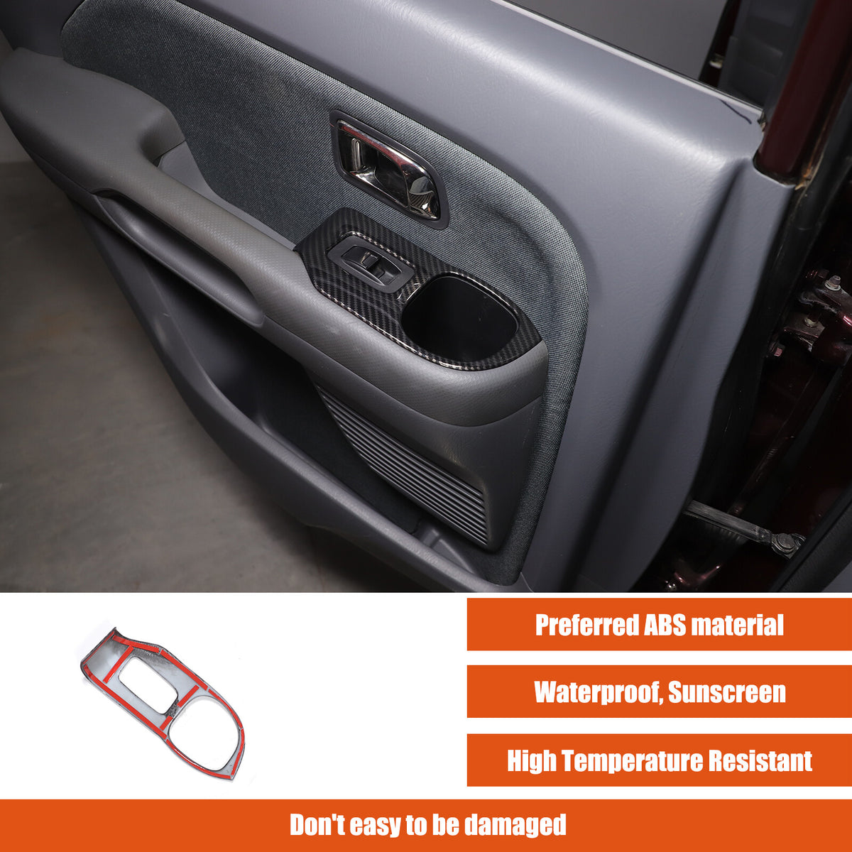 ABS Carbon Fiber Window Lift Switch Button Trim Frame For Honda Pilot 2003-2008 22