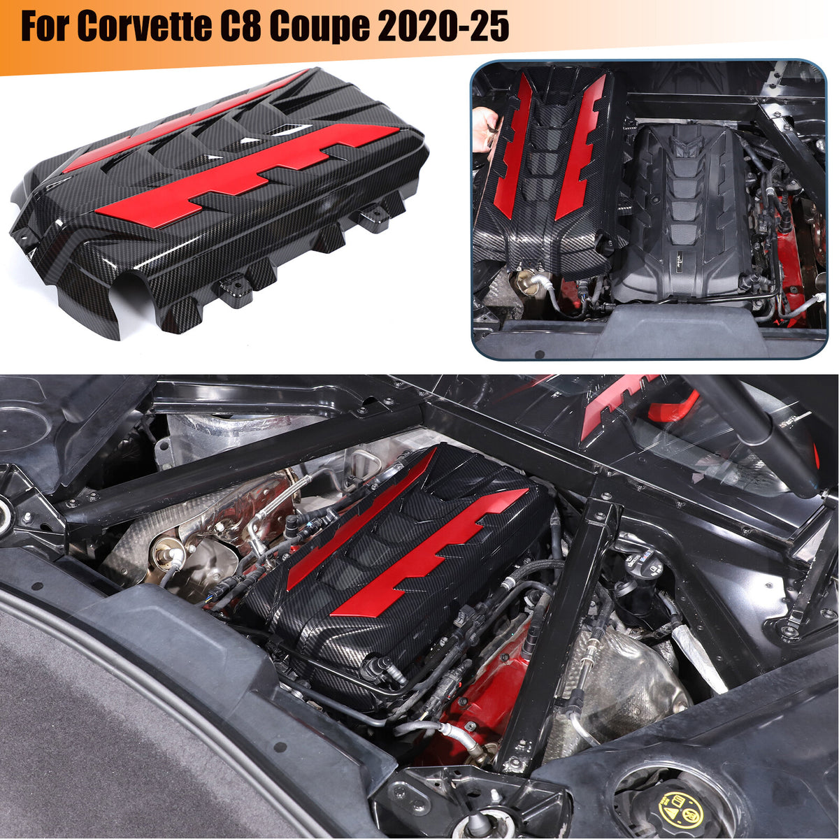 Engine Bay Panel Cover Trim in Edge Blue/Red/Black For Corvette Coupe C8 2020-26 - Styles 1-5 47