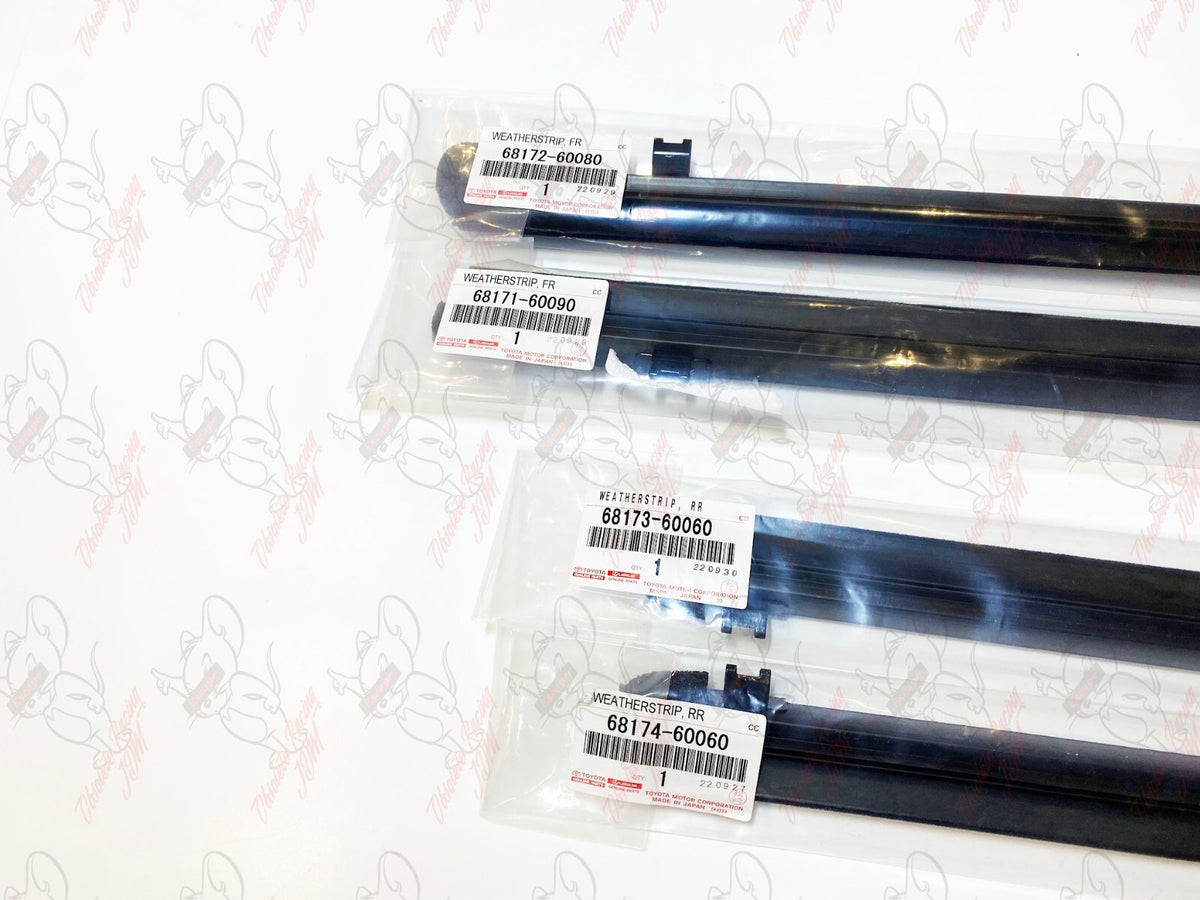 Toyota Genuine 4Runner GX460 Front Rear Inner Door Glass Weatherstrip Set OEM 6