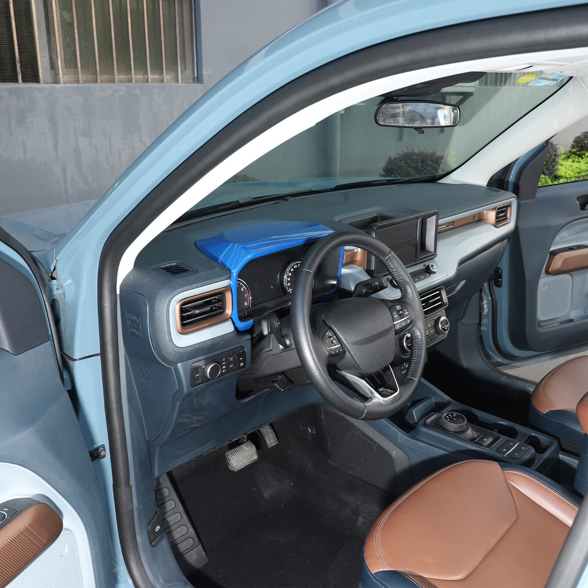 ABS Blue Center Dashboard Cover Trim for Ford Maverick 2022+ 2