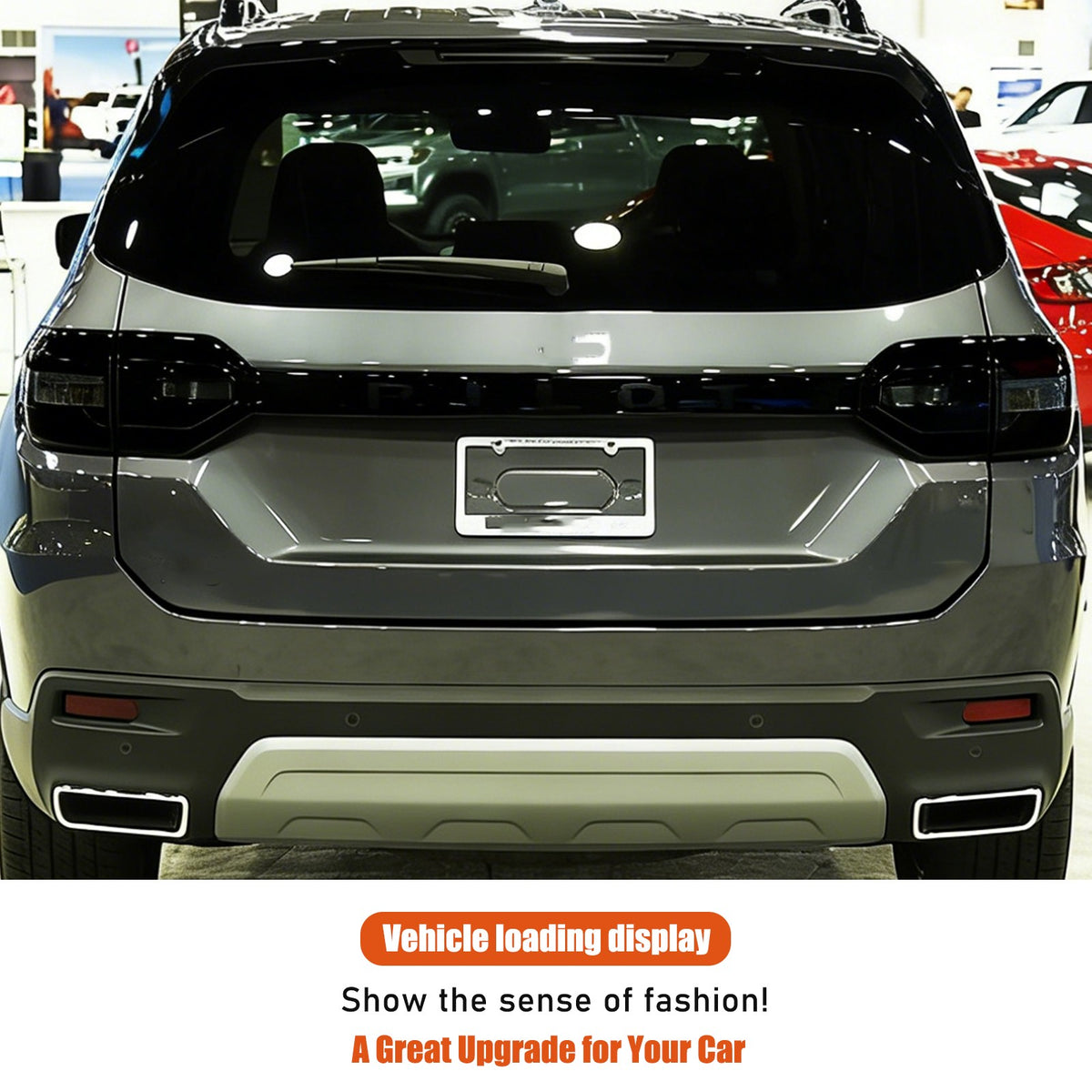 Transparent Gray ABS Smoked Tail Light Cover Trim For Honda Pilot 2023-2025 16