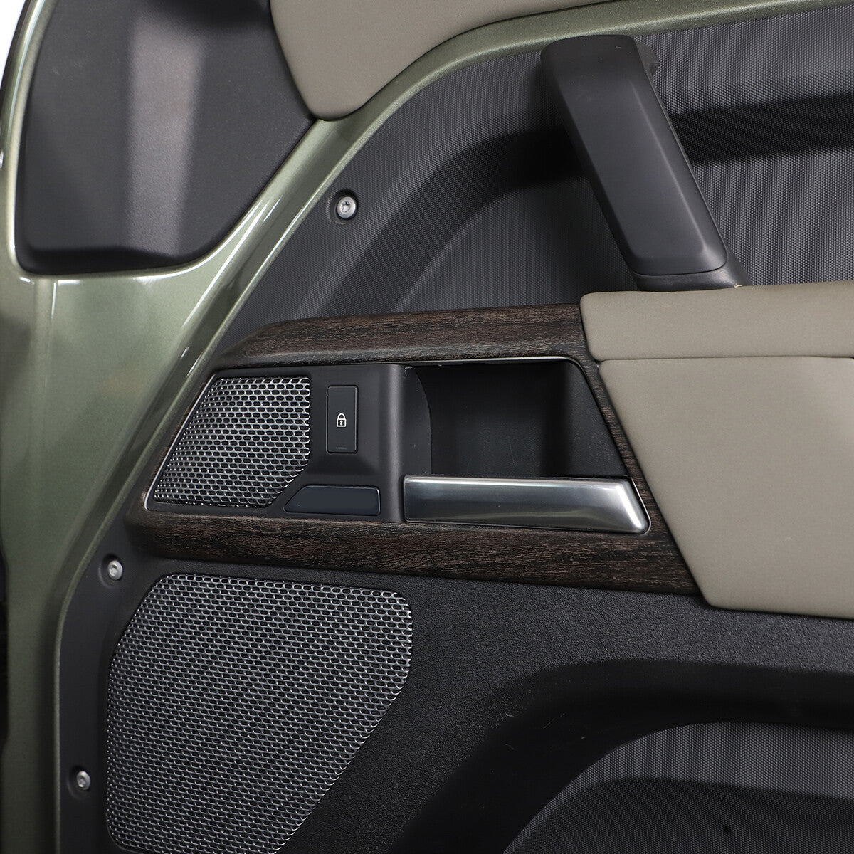 ABS Oak Grain Inner Door Handle Frame Cover For Land Rover Defender 110 2020-21 3