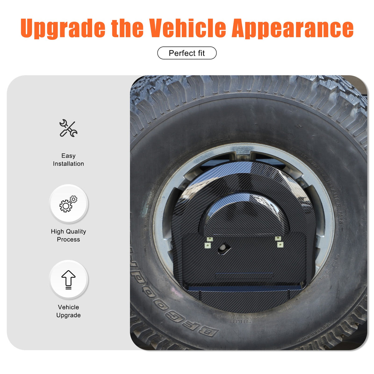 Carbon Spare Tire License Plate Base Cover For Hummer H2 2003-09 OE:25782333 US 6