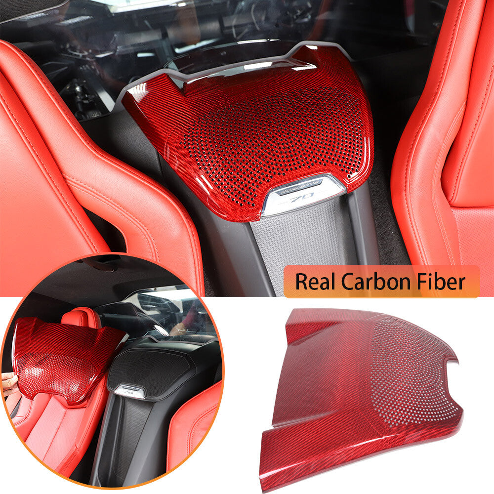 Red Real Carbon Fiber Full Interior Set Decor Trim Kit for Corvette C8 20-25 - Styles 56-60 52