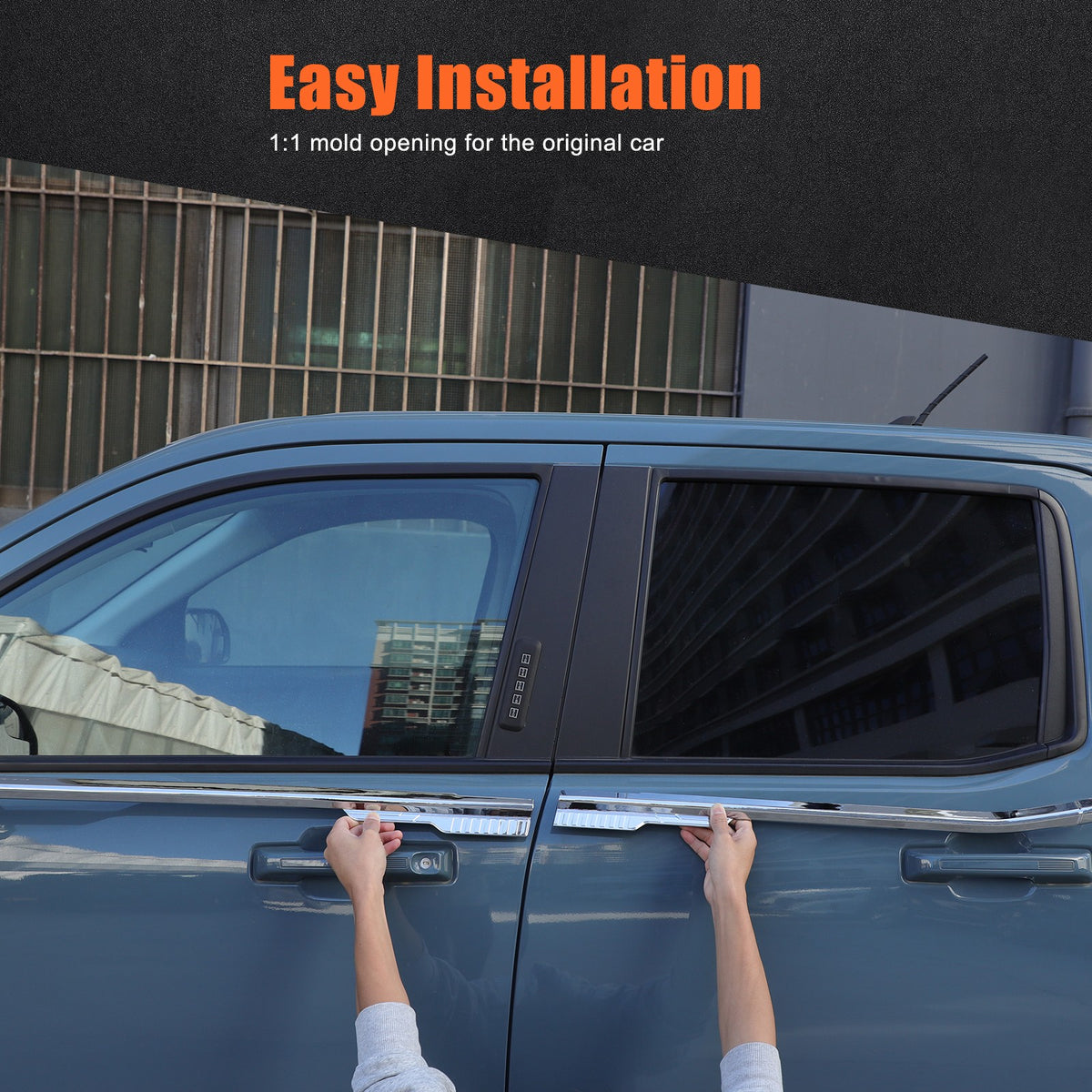 Silver ABS Lower Window Molding Trim For Ford Maverick 2022+ US 6