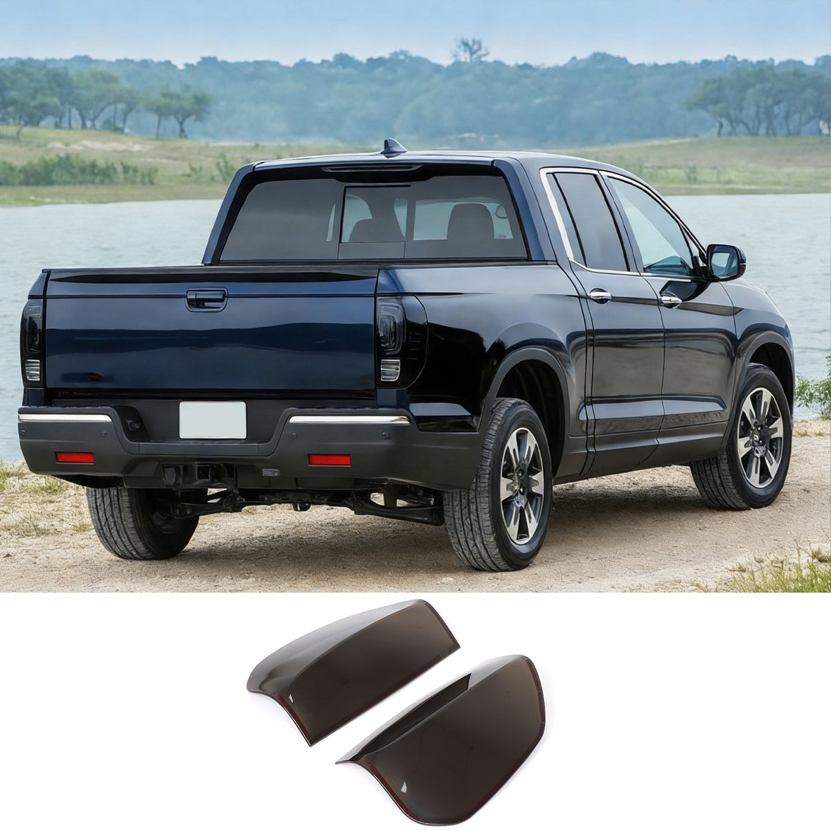 Smoked Black Taillight Lamp Cover Trim Overlays For Honda Ridgeline 2017+ US 16