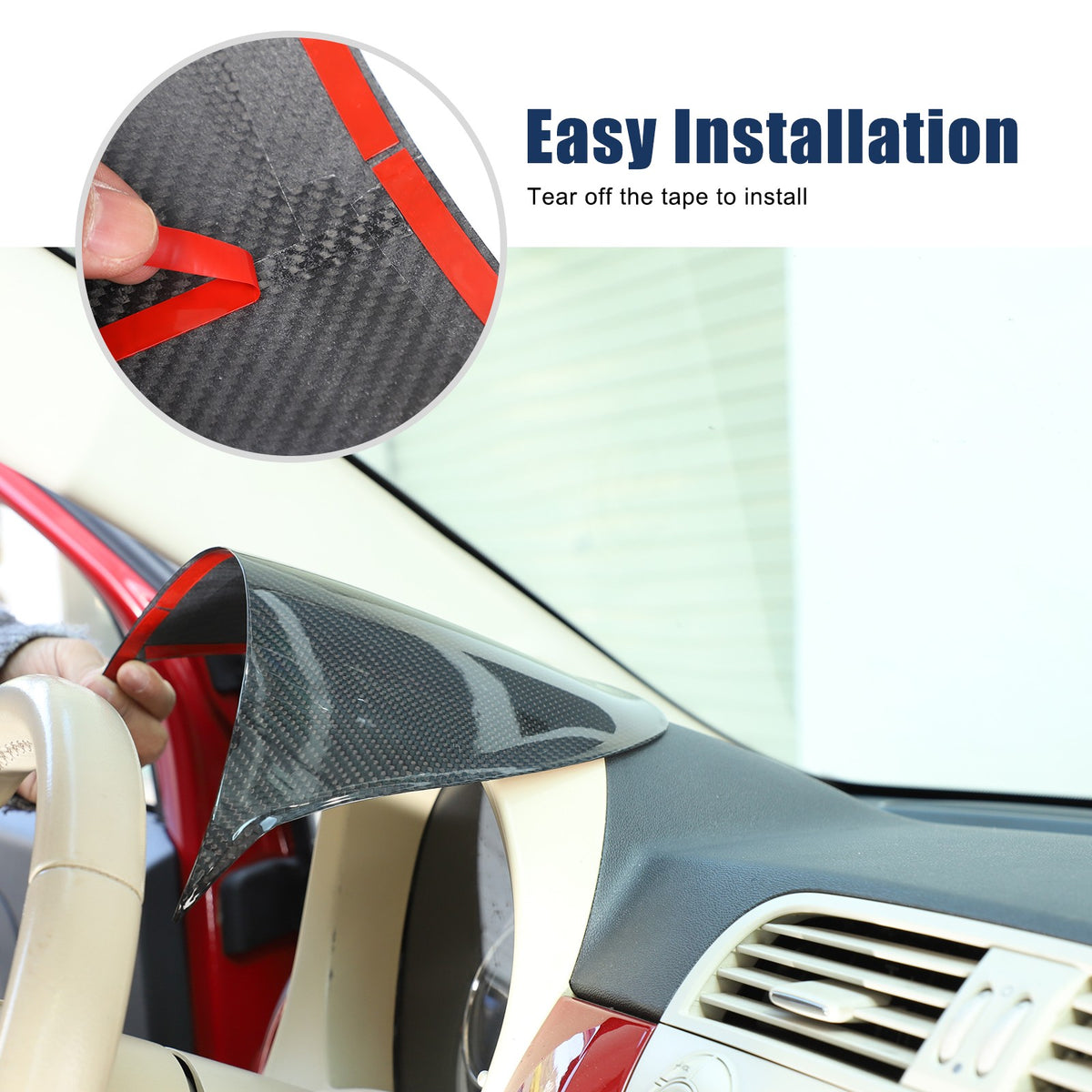 Real Carbon Fiber Dashboard Instrument Upper Trim For Fiat 500 312 2007-15 21