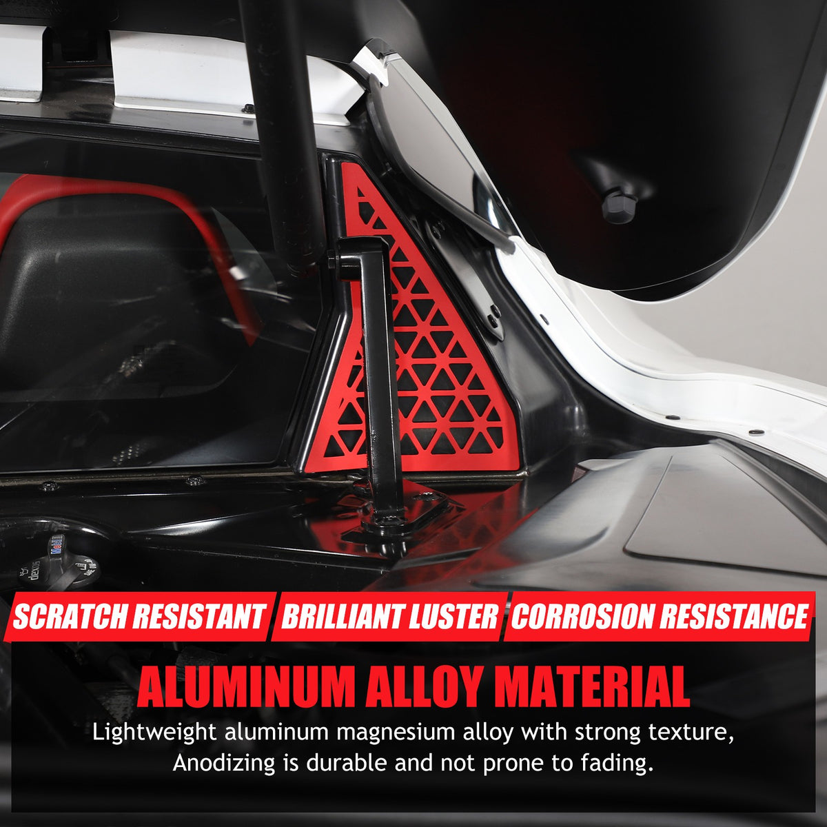 Red Alloy Front Bulkhead Engine Bay Decor Trim For Corvette C8 2020+ 8