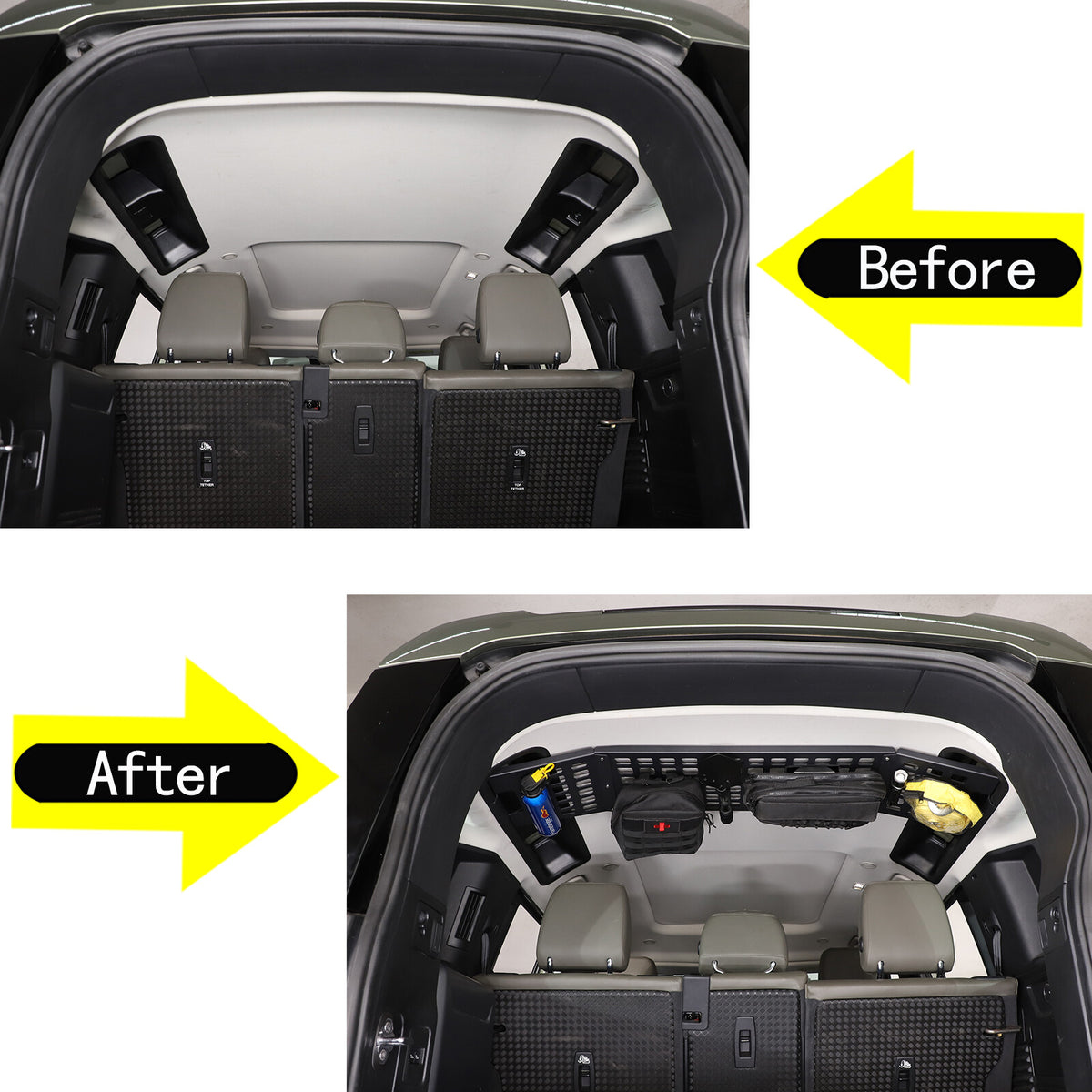 Front Roof Bag Storage Bracket Molle Panel Plate for Land Rover Defender 20-23 10