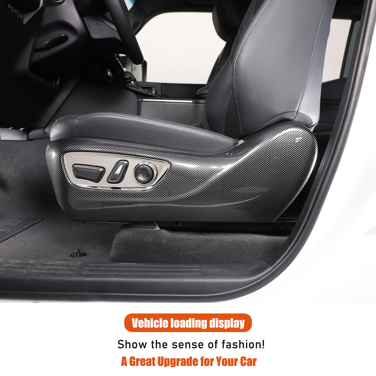 ABS Carbon Seat Adjustment Button Trim Cover For Toyota Land Cruiser LC250 24+ 18