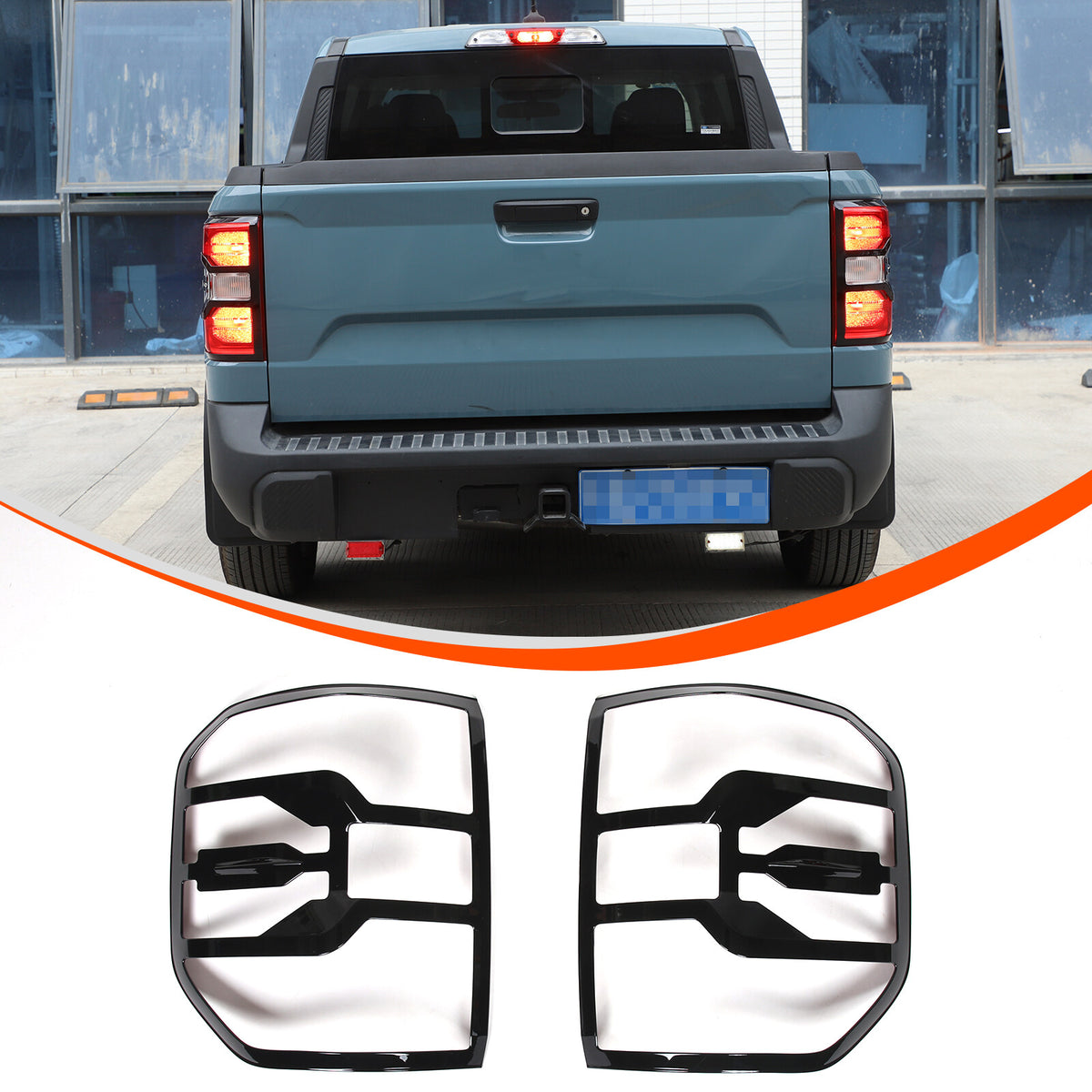 Glossy Black Rear Taillight Trim Cover Bezel For FORD Maverick 2022-2023 18