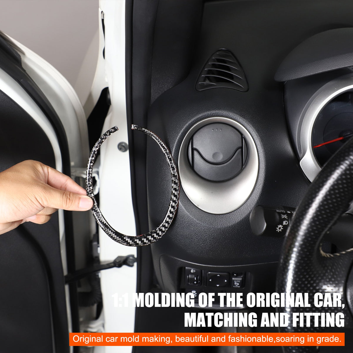 Soft Carbon Fiber Interior Center Console trim Sticker For Nissan Juke 2011-2019 67