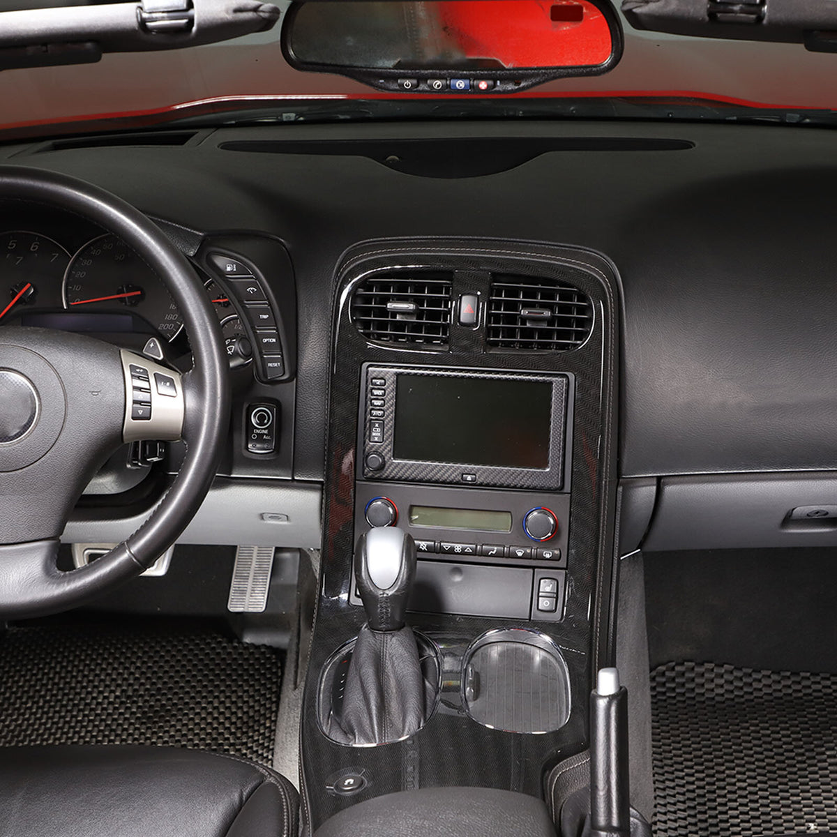 Matte Carbon Fiber Center Navigation Screen Trim Cover For Corvette C6 2005-13 16
