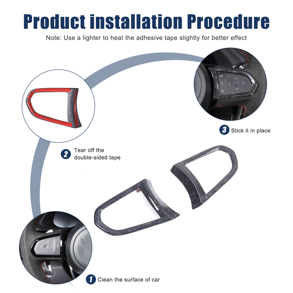 Forged Real Carbon fiber Steering Wheel Button Cover Trim For Lotus EMIRA 21-25 21